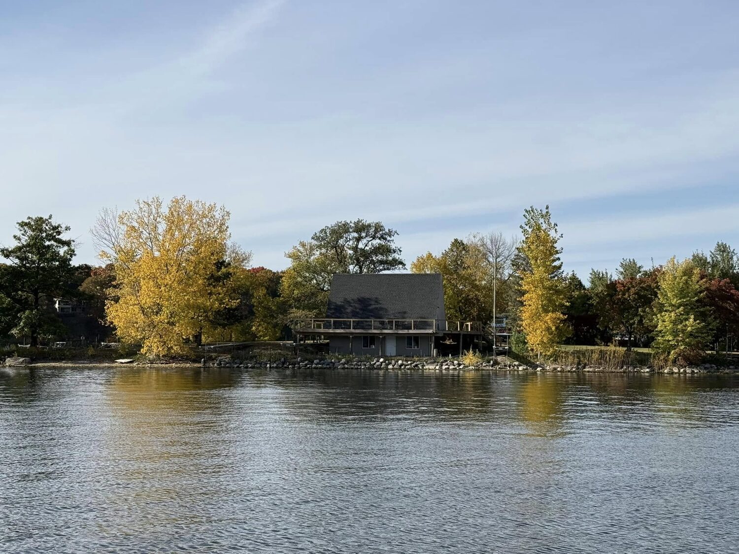 The clubhouse seen from the water