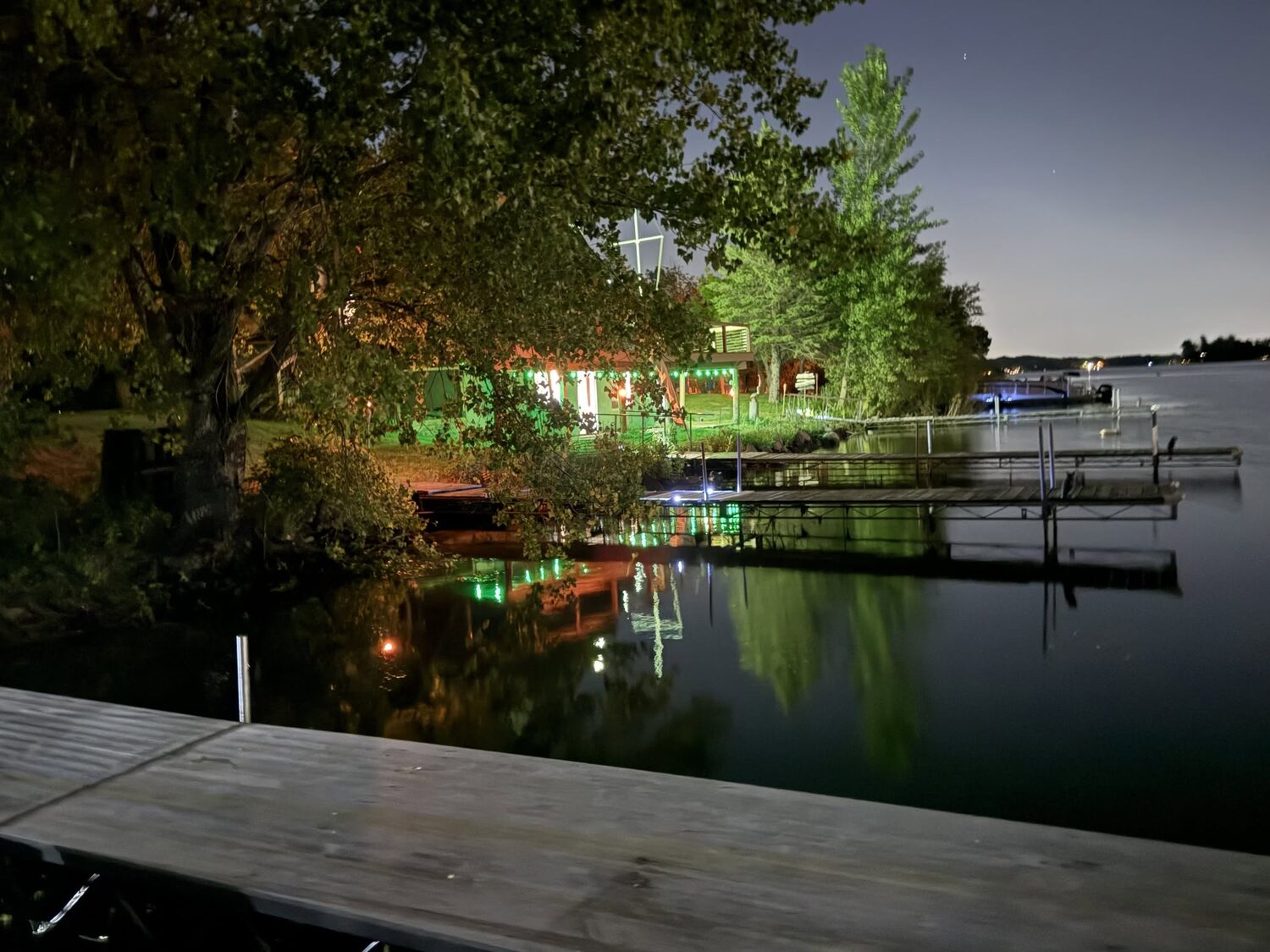 The clubhouse at night
